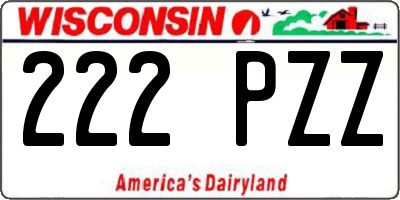 WI license plate 222PZZ
