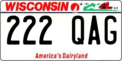 WI license plate 222QAG