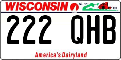 WI license plate 222QHB