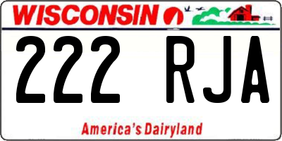WI license plate 222RJA