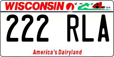 WI license plate 222RLA
