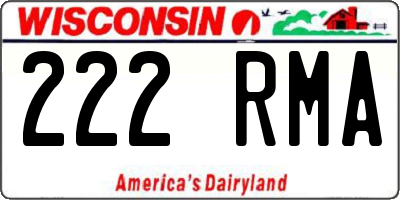 WI license plate 222RMA