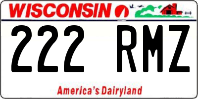WI license plate 222RMZ
