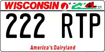 WI license plate 222RTP