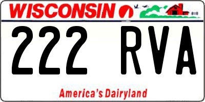 WI license plate 222RVA