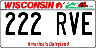 WI license plate 222RVE