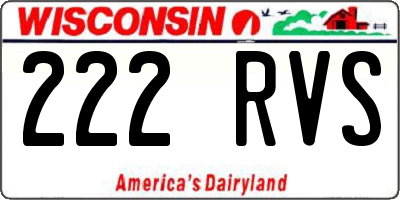 WI license plate 222RVS