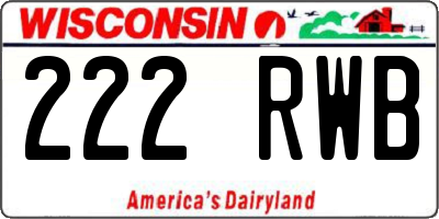 WI license plate 222RWB