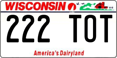 WI license plate 222TOT