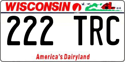 WI license plate 222TRC
