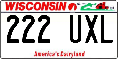 WI license plate 222UXL