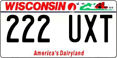 WI license plate 222UXT