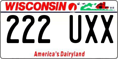 WI license plate 222UXX