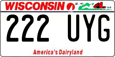 WI license plate 222UYG
