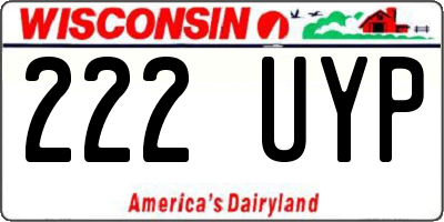 WI license plate 222UYP