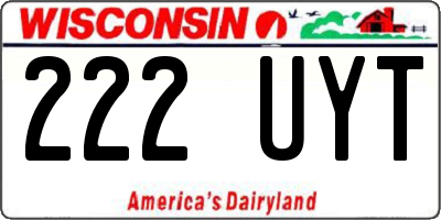 WI license plate 222UYT