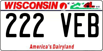 WI license plate 222VEB