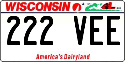 WI license plate 222VEE