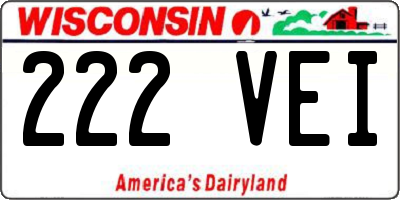 WI license plate 222VEI