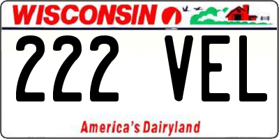 WI license plate 222VEL
