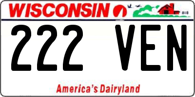 WI license plate 222VEN