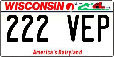 WI license plate 222VEP