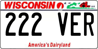 WI license plate 222VER