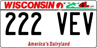 WI license plate 222VEV