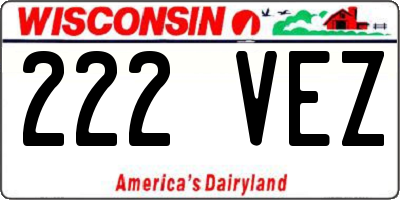 WI license plate 222VEZ