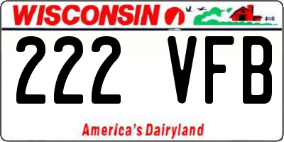 WI license plate 222VFB
