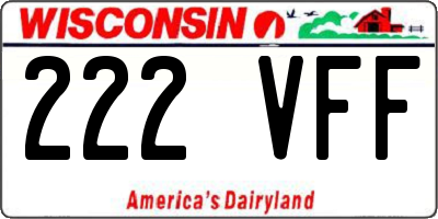WI license plate 222VFF