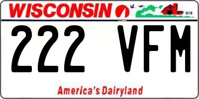 WI license plate 222VFM