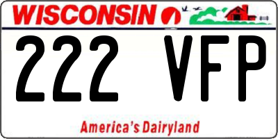WI license plate 222VFP