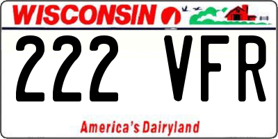 WI license plate 222VFR