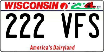 WI license plate 222VFS