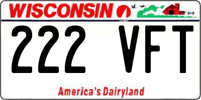 WI license plate 222VFT