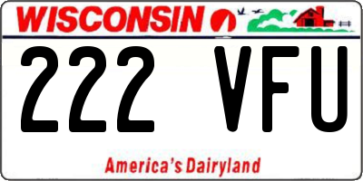 WI license plate 222VFU