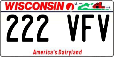 WI license plate 222VFV
