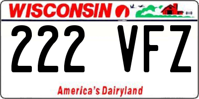 WI license plate 222VFZ