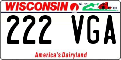 WI license plate 222VGA