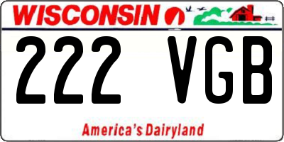 WI license plate 222VGB