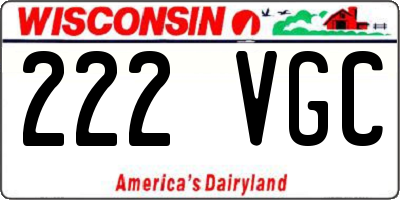 WI license plate 222VGC