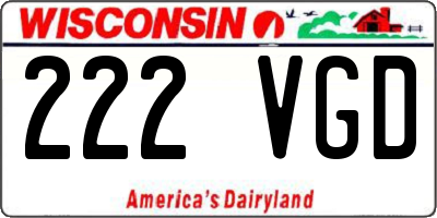 WI license plate 222VGD