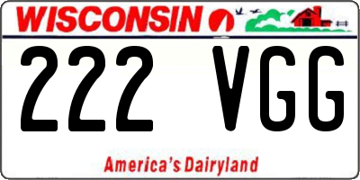 WI license plate 222VGG