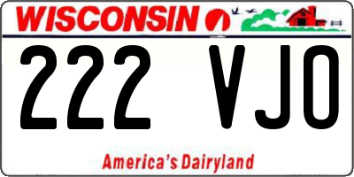WI license plate 222VJO