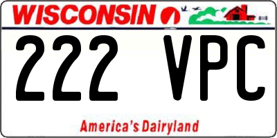 WI license plate 222VPC