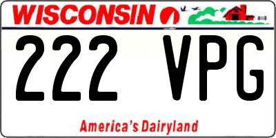 WI license plate 222VPG