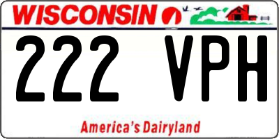 WI license plate 222VPH