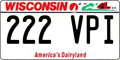 WI license plate 222VPI