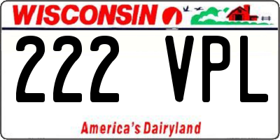 WI license plate 222VPL